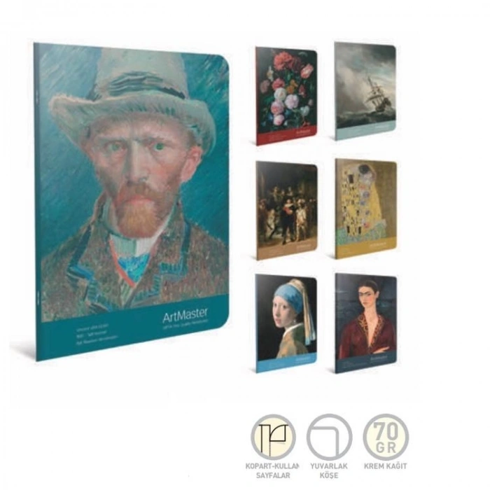 GIPTA ART MASTER 17X24  TEL DİKİŞLİ KARTON KAPAK 60 YP KARELİ DEFTER 3665 - TEKLİ