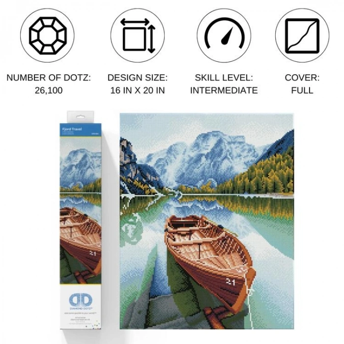 DIAMOND DOTZ DD9.056 FJORD TRAVEL 41x51 cm BONCUK TABLO KİTİ