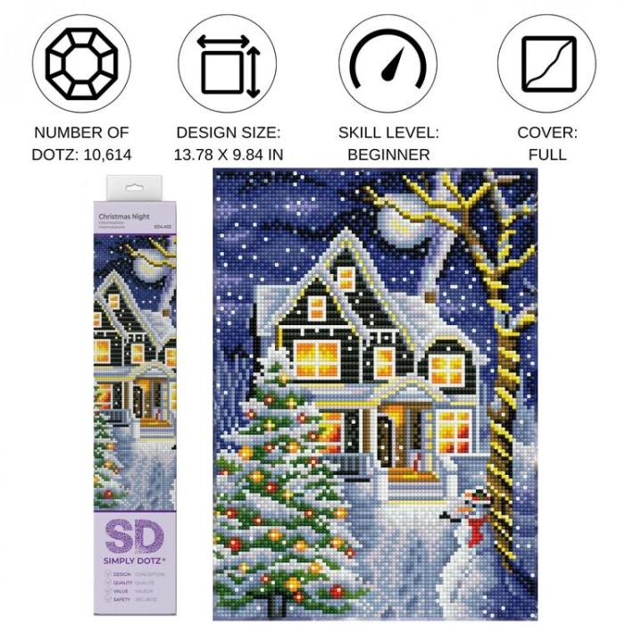 DIAMOND DOTZ SD4.402 CHRISTMAS NIGHT 35x25 cm BONCUK TABLO KİTİ