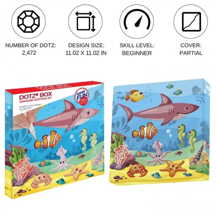DIAMOND DOTZ DBX.029 DOTZ BOX DOTZ IN THE OCEAN 28x28 cm BONCUK TABLO KİTİ