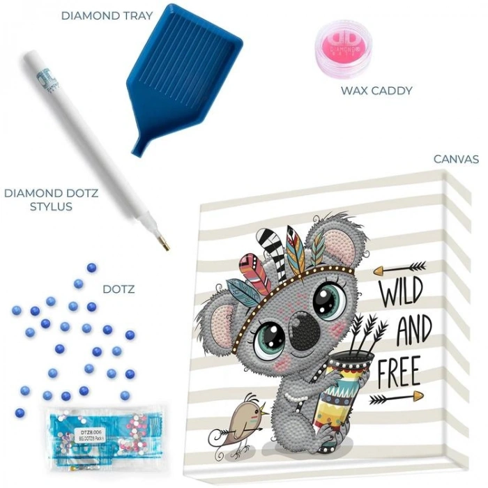 DIAMOND DOTZ DBX.026 DOTZ BOX WILD & FREE 22x22 cm BONCUK TABLO KİTİ