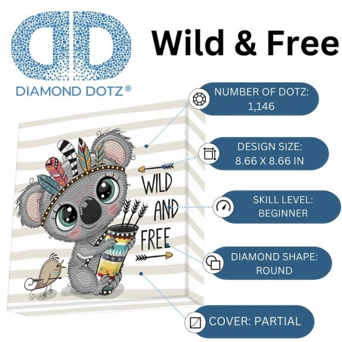 DIAMOND DOTZ DBX.026 DOTZ BOX WILD & FREE 22x22 cm BONCUK TABLO KİTİ