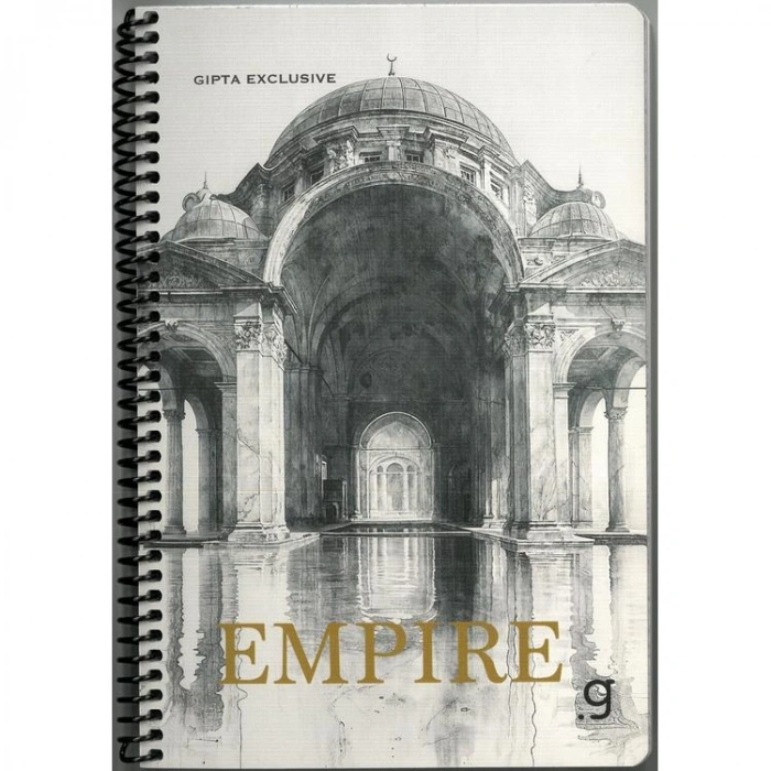GIPTA EMPIRE SPİRALLİ LX KARTON KAPAK 17x24 80 YP. KARELİ DEFTER 8446 - TEKLİ
