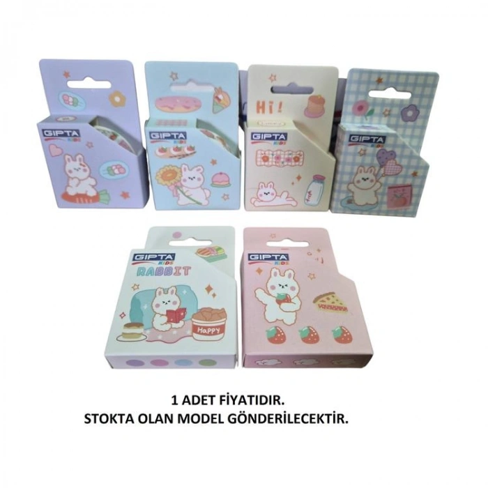 GIPTA K8903 RABBIT RENKLİ KAĞIT BANT KUTULU - 1.5 MMX5M