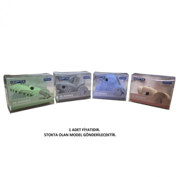 GIPTA K2355 3D ANIMALS RENKLİ SİLGİ - TEKLİ