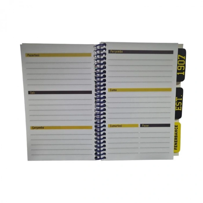 TMN 6075620 FENERBAHÇE 13 x 18 AYRAÇLI KRT. KPK. SPİRALLİ BLOKNOT PLANLAYICI