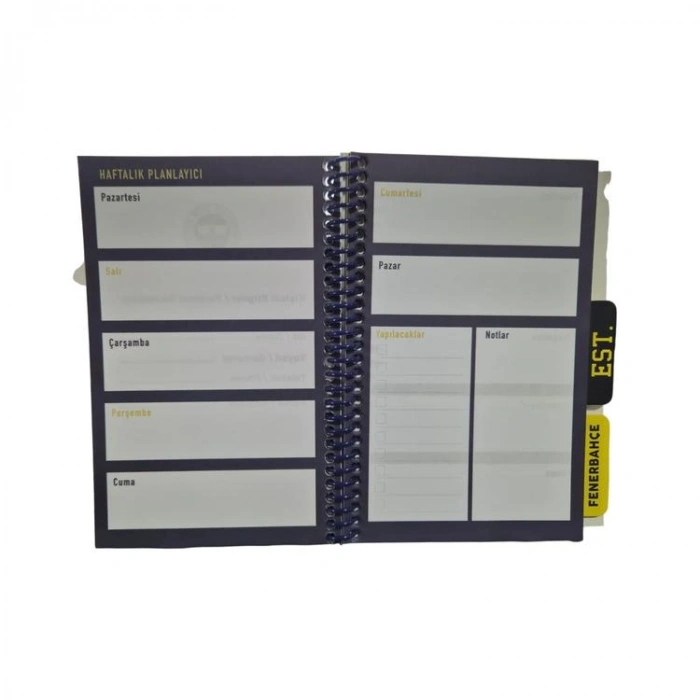 TMN 6075620 FENERBAHÇE 13 x 18 AYRAÇLI KRT. KPK. SPİRALLİ BLOKNOT PLANLAYICI