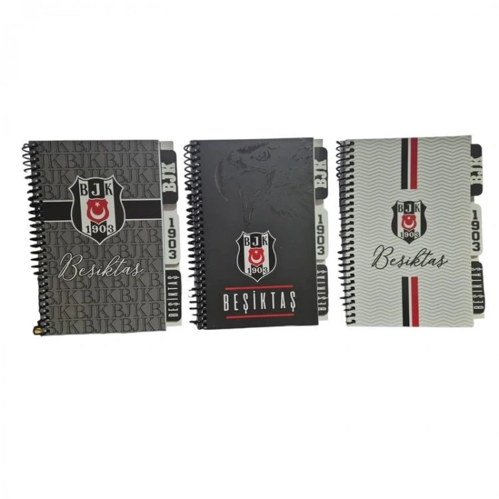 TMN 607561  BEŞİKTAŞ 13 x 18  AYRAÇLI KRT. KPK. SPİRALLİ BLOKNOT PLANLAYICI