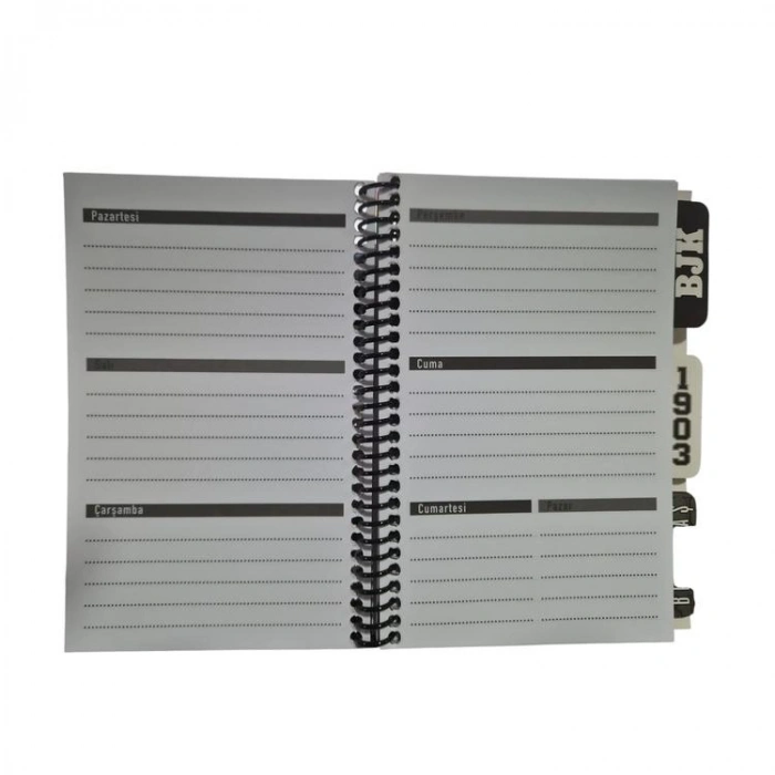 TMN 607561  BEŞİKTAŞ 13 x 18  AYRAÇLI KRT. KPK. SPİRALLİ BLOKNOT PLANLAYICI