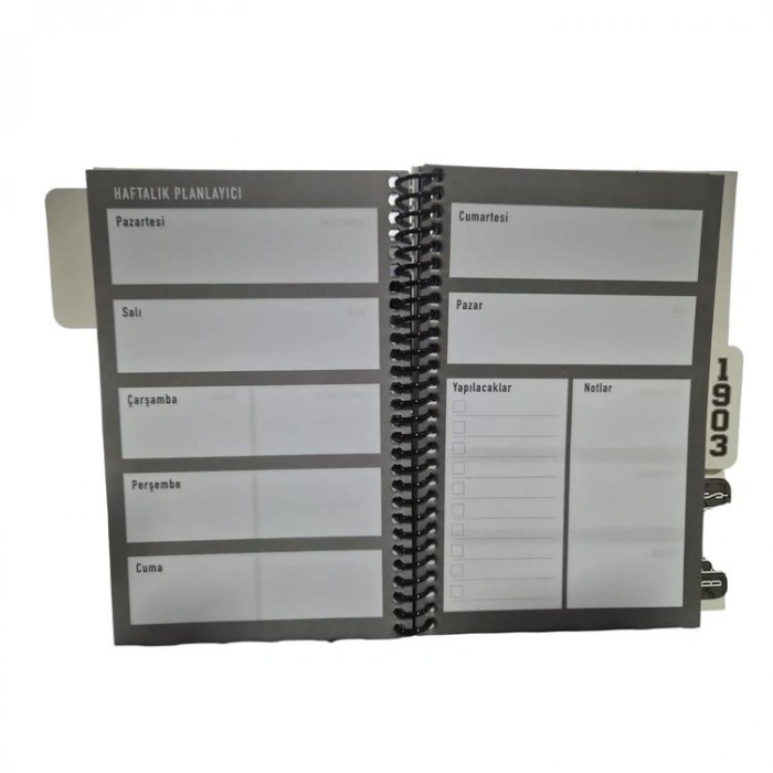 TMN 607561  BEŞİKTAŞ 13 x 18  AYRAÇLI KRT. KPK. SPİRALLİ BLOKNOT PLANLAYICI