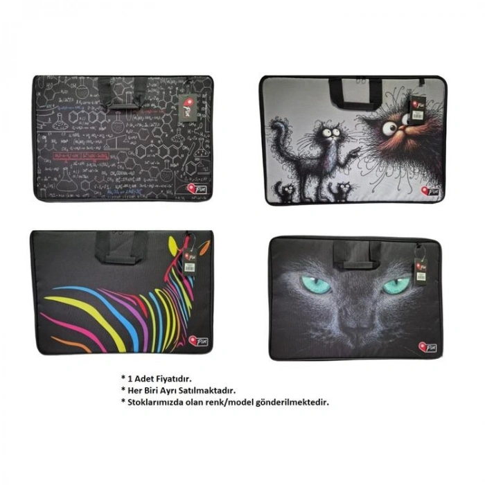 PİN PİN.2003 KARMA DESENLİ KUMAŞ 39X55 PROJE ÇANTASI