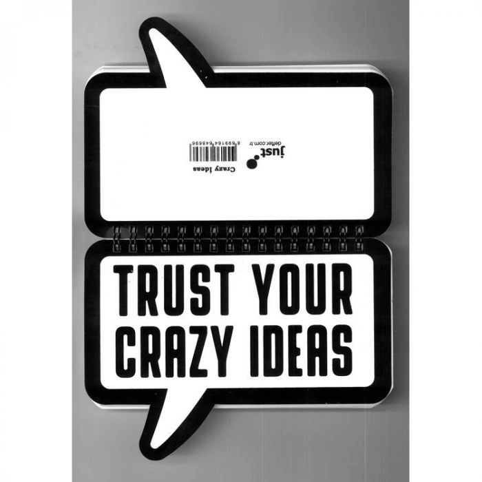 DEFFTER JUST BUBBLE NOT / TRUST YOUR CRAZY IDEAS SPİRALLİ ÇİZGİSİZ (DÜZ) 16x8.5cm NOT DEFTERİ 100YP.