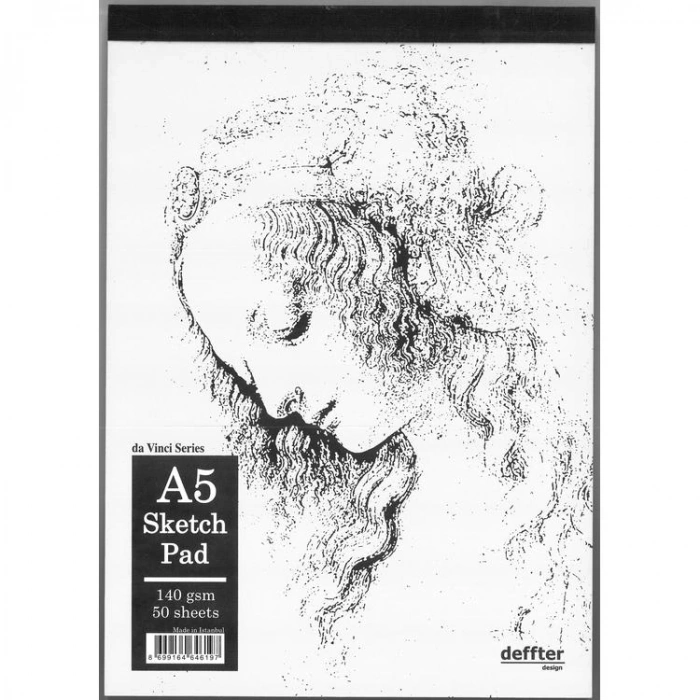 DEFFTER DA VINCI SERIES / SKETCH PAD BEYAZ CİLTLİ ESKİZ DEFTERİ A5 140gr 50 YP.