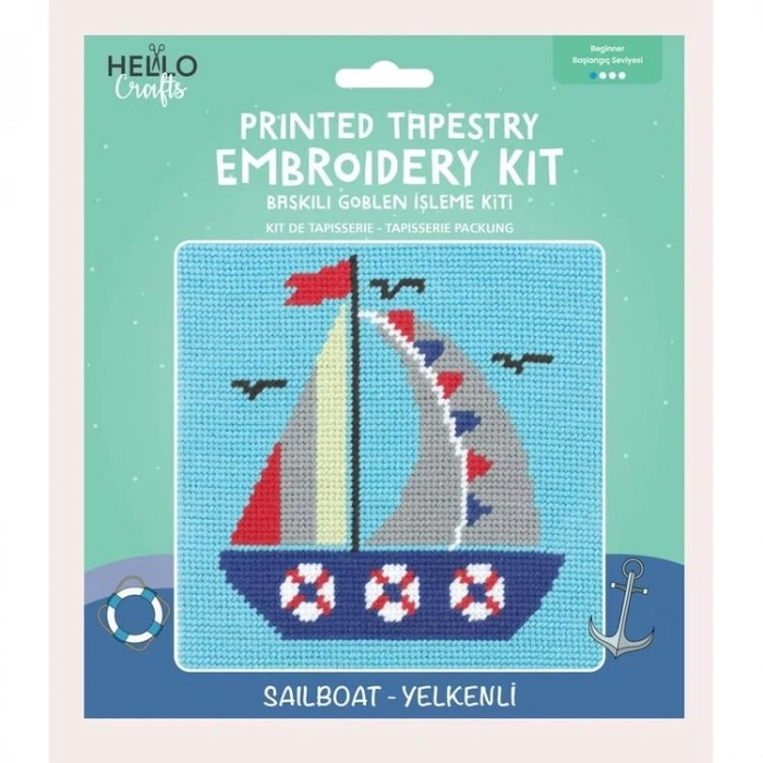 HELLO CRAFTS HC502 BASKILI GOBLEN KİTİ - YELKENLİ