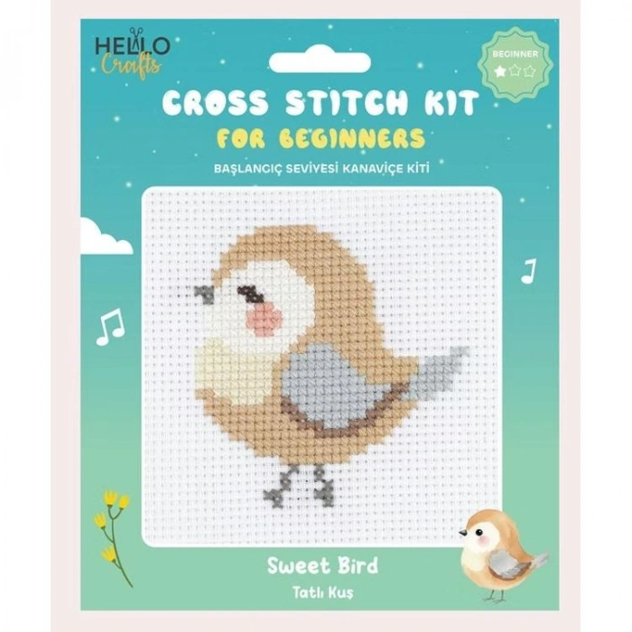 HELLO CRAFTS HC553 BAŞLANGIÇ SEVİYESİ KANAVİÇE KİTİ - TATLI KUŞ