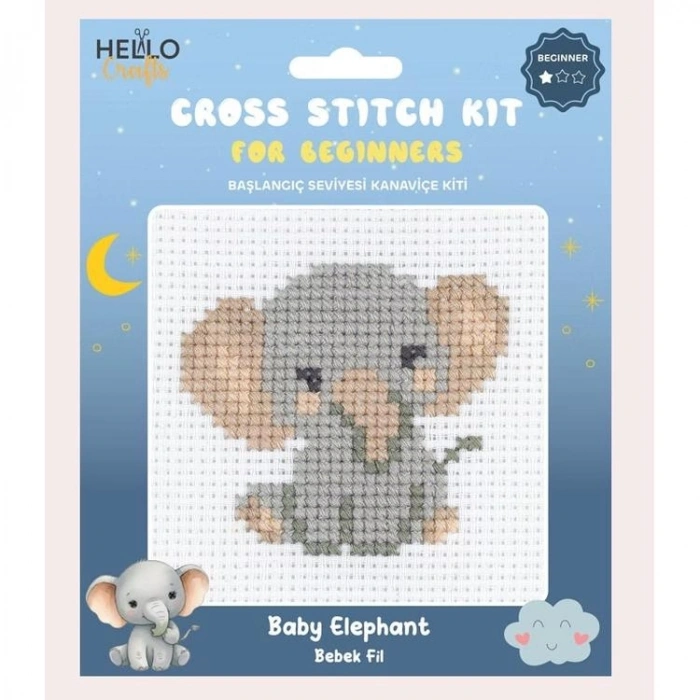 HELLO CRAFTS HC556 BAŞLANGIÇ SEVİYESİ KANAVİÇE KİTİ - BEBEK FİL