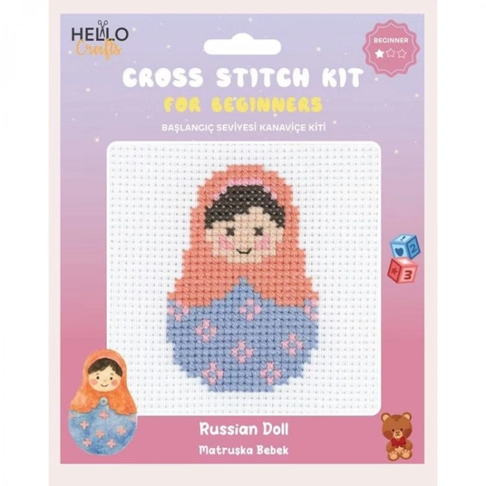 HELLO CRAFTS HC560 BAŞLANGIÇ SEVİYESİ KANAVİÇE KİTİ - MATRUŞKA BEBEK