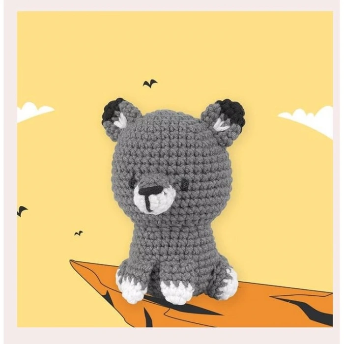 HELLO CRAFTS EASY HC103 CROCHET MİNİ AMIGURUMI ÖRGÜ KİTİ - SEVİMLİ AYI HOWLER (1 SET)