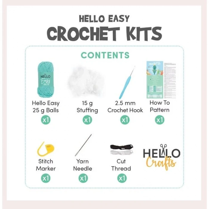 HELLO CRAFTS EASY HC127 CROCHET MİNİ AMIGURUMI ÖRGÜ KİTİ - SEVİMLİ AHTAPOT INKY (1 SET)