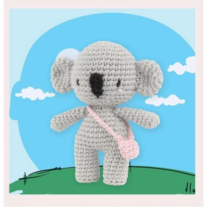 HELLO CRAFTS EASY HC129 CROCHET MİNİ AMIGURUMI ÖRGÜ KİTİ - SEVİMLİ KOALA OZZY (1 SET)