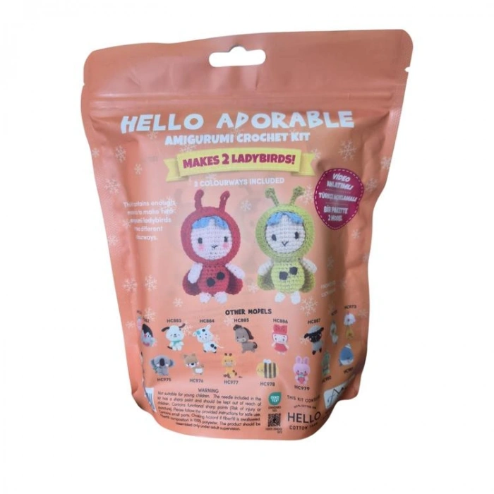 HELLO CRAFTS HC881 ADORABLE AMIGURUMI ÖRGÜ KİTİ - ROSIE LADYBIRD (1 SET)