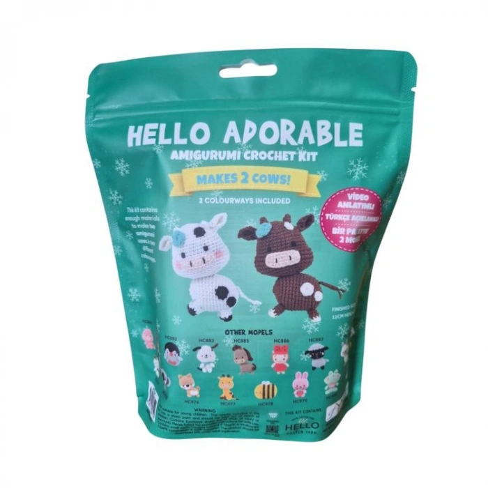 HELLO CRAFTS HC884 ADORABLE AMIGURUMI ÖRGÜ KİTİ - BESSIE THE COW (1 SET)