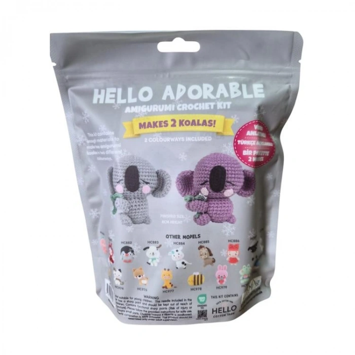 HELLO CRAFTS HC975 ADORABLE AMIGURUMI ÖRGÜ KİTİ - KELLY THE KOALA (1 SET)