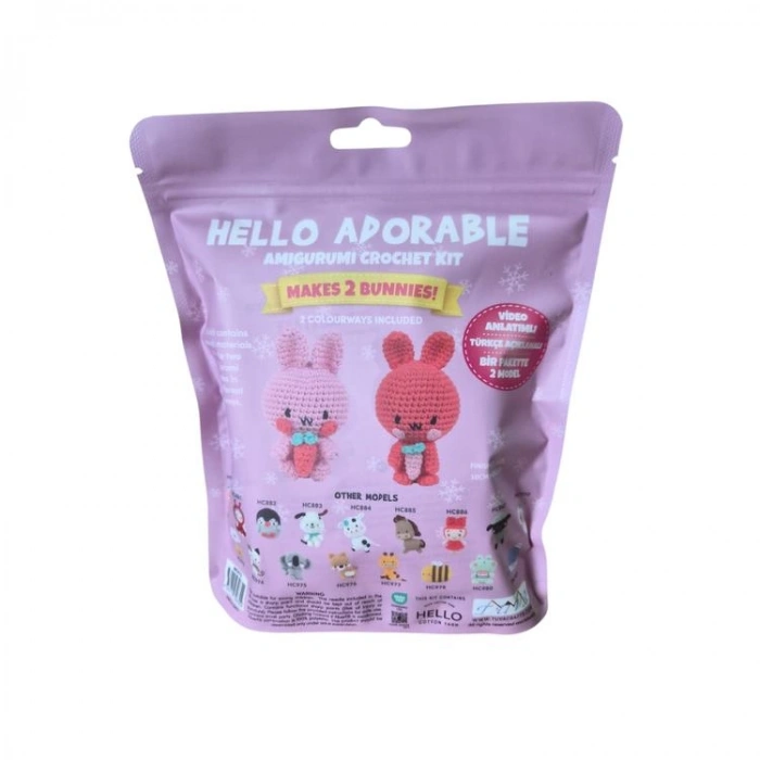 HELLO CRAFTS HC979 ADORABLE AMIGURUMI ÖRGÜ KİTİ - BEATRICE THE BUNNY (1 SET)