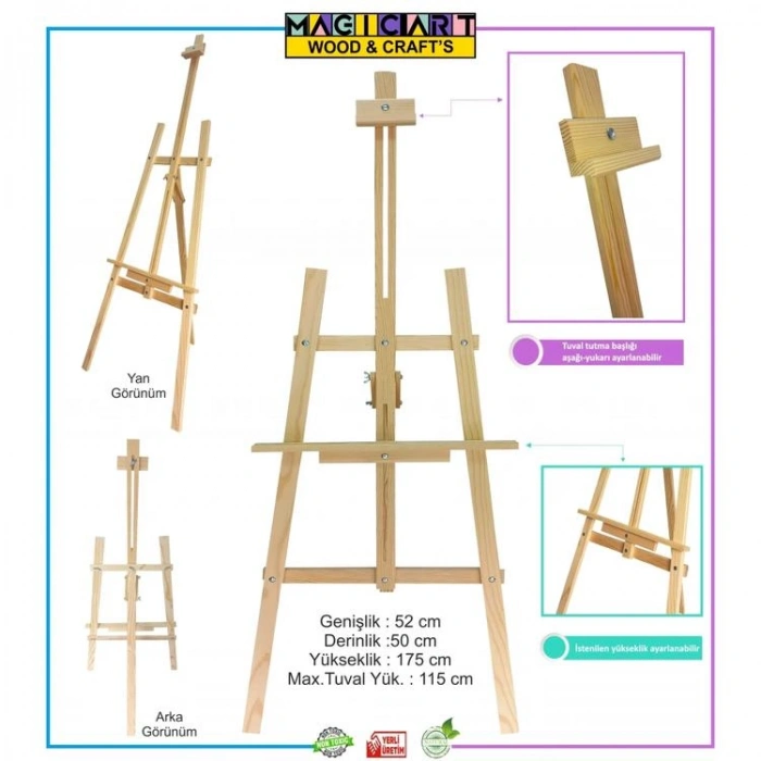 MAGIC ART LÜKS AYAKLI STÜDYO TİP ÇAM ŞÖVALE 175cm