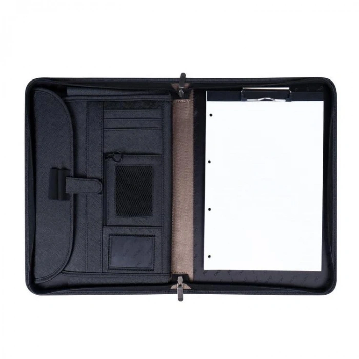 ÖNDER MINBAG 8002-3 MILANO 28,5 x 37 cm GİZLİ SAPLI ÇİFT FERMUARLI EVRAK ÇANTASI SİYAH