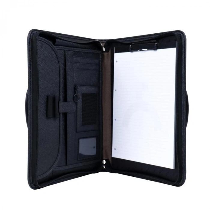 ÖNDER MINBAG 8002-3 MILANO 28,5 x 37 cm GİZLİ SAPLI ÇİFT FERMUARLI EVRAK ÇANTASI SİYAH