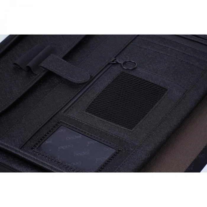 ÖNDER MINBAG 8002-3 MILANO 28,5 x 37 cm GİZLİ SAPLI ÇİFT FERMUARLI EVRAK ÇANTASI SİYAH