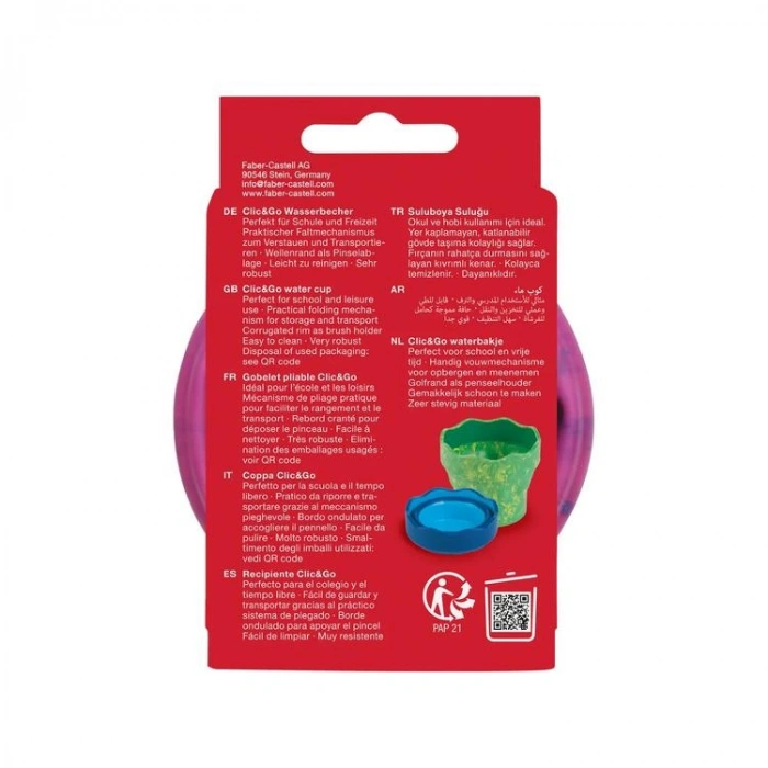 FABER KATLANIR SULU BOYA SULUĞU (SU KABI)  CLİCK&GO PEMBE MARBLE -181527  TEKLİ