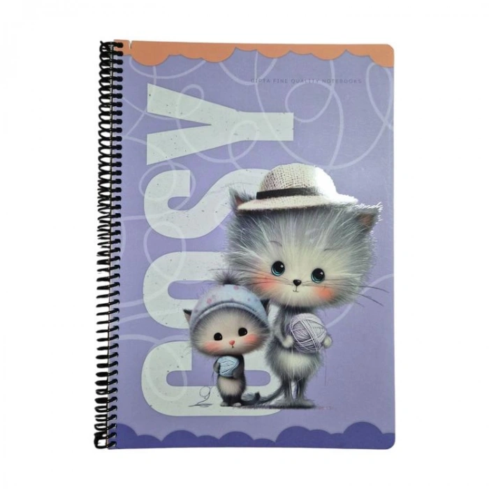 GIPTA COSY SPİRALLİ LX KARTON KAPAK A4 80YP. KARELİ DEFTER 8489 - TEKLİ