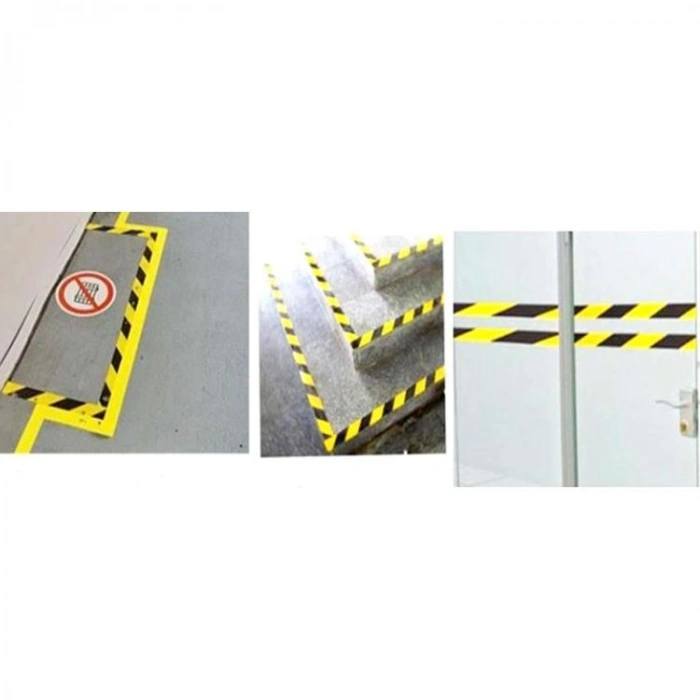 KRAF 2565 YER İŞARETLEME BANDI 50mm X 30m SARI-SİYAH  TEKLİ