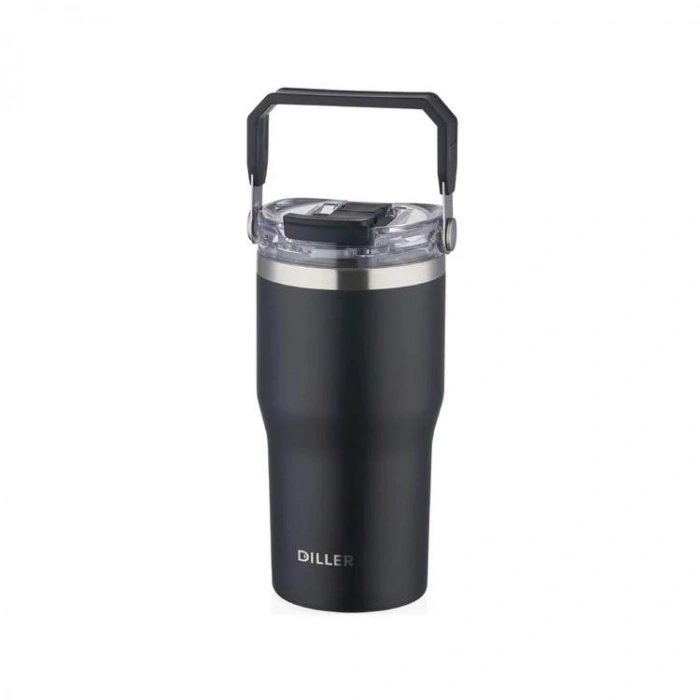 VAGONLİFE DILLER ÇELİK PİPETLİ / PİPETSİZ KULLANIM TUTMA SAPLI MATARA/TERMOS D9168 620ML KARIŞIK RENK - TEKLİ