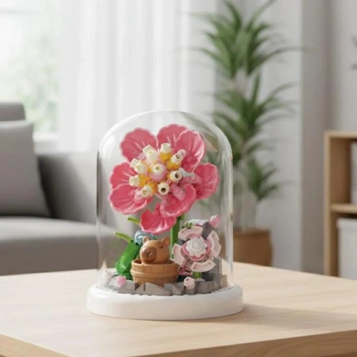 VAGONLIFE PANLOS P2593 CAPYBARA FLOWER SET 206 PARÇA BLOCK OYUNCAK 6+