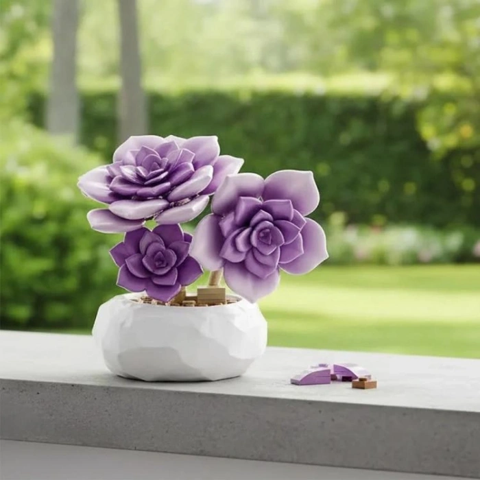 VAGONLIFE PANLOS P655061 MOR SUKULENT MODEL 76 PARÇA BLOCK OYUNCAK 6+