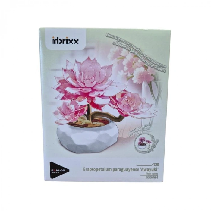 VAGONLIFE PANLOS P655064 PEMBE NİLÜFER SUKULENT MODEL 82 PARÇA BLOCK OYUNCAK 6+