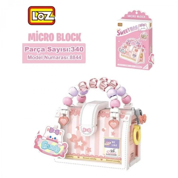 VAGONLIFE LOZ 8844 MİKRO BLOK ŞEKER ÇANTASI 340 PARÇA BLOCK OYUNCAK 14+