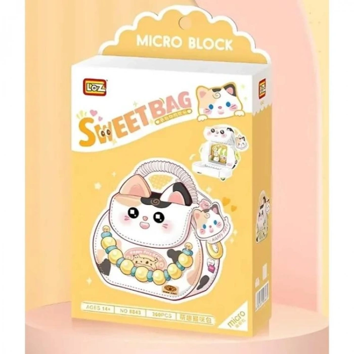 VAGONLIFE LOZ 8843 MİKRO BLOK KEDİ FİGÜRLÜ MEYVE ÇANTASI 360 PARÇA BLOCK OYUNCAK 14+