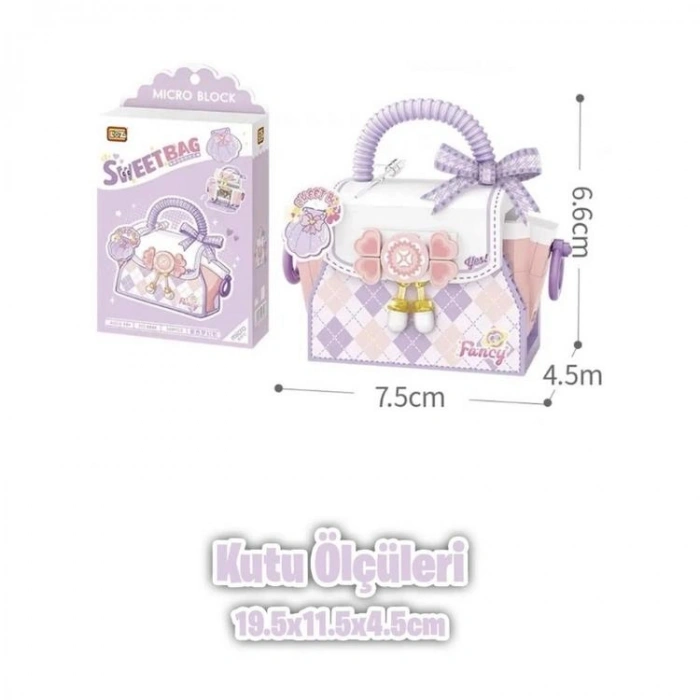 VAGONLIFE LOZ 8846 MİKRO BLOK MOR ÇANTA 350 PARÇA BLOCK OYUNCAK 14+