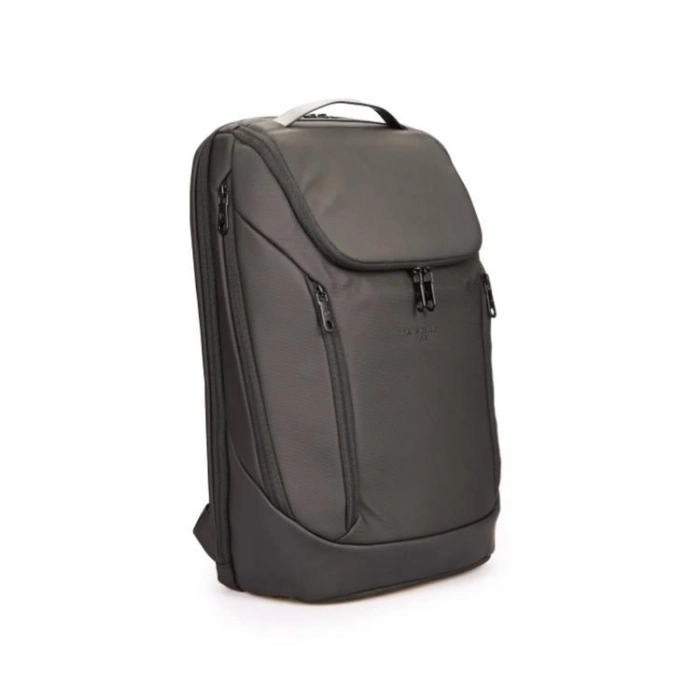 PIERRE CARDIN 01PC00200-S LAPTOP BÖLMELİ FERMUARLI İÇ VALİZ SABİTLEME KAYIŞLI SUNİ DERİ SIRT ÇANTASI SİYAH