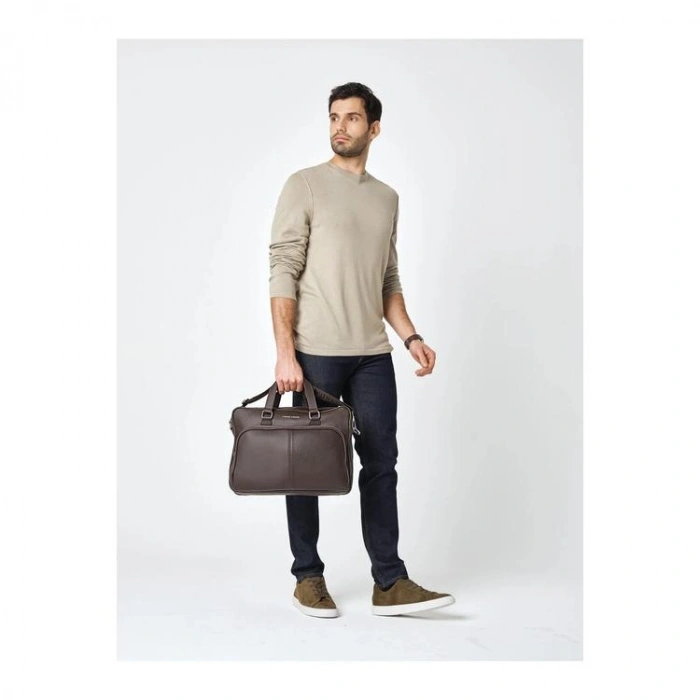 PIERRE CARDIN 01PC001116-KH ÇIKARILABİLİR KORDONLU VALİZ SABİTLEMELİ LAPTOP EVRAK ÇANTASI - KAHVERENGİ