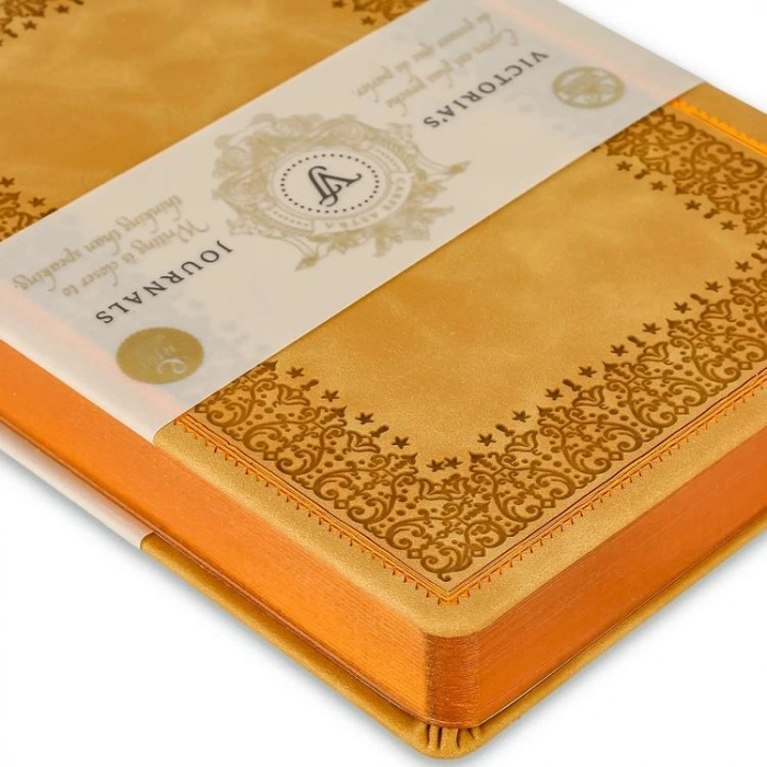 VICTORIAS JOURNALS 125-2233 VINTAGE OLD BOOK 14x20cm 80gr.160YP. ÇİZGİLİ DEFTER KAHVERENGİ