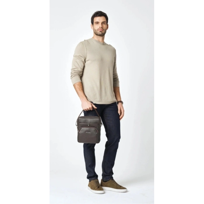 PIERRE CARDIN 01PC001431-KH 3 BÖLMELİ ASKILI SUNİ DERİ PORTFÖY ÇANTA KAHVERENGİ