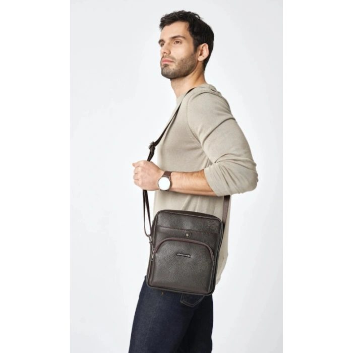 PIERRE CARDIN 01PC001431-KH 3 BÖLMELİ ASKILI SUNİ DERİ PORTFÖY ÇANTA KAHVERENGİ
