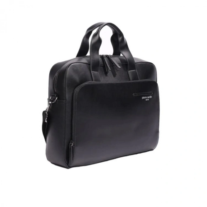 PIERRE CARDIN 01PCMB679-S AYARLANABİLİR ASKILI EL TUTMA SAPLI SUNİ DERİ EVRAK ÇANTASI SİYAH