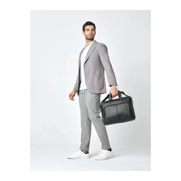 PIERRE CARDIN 01PC001116-S ÇIKARILABİLİR KORDONLU VALİZ SABİTLEMELİ LAPTOP EVRAK ÇANTASI - SİYAH