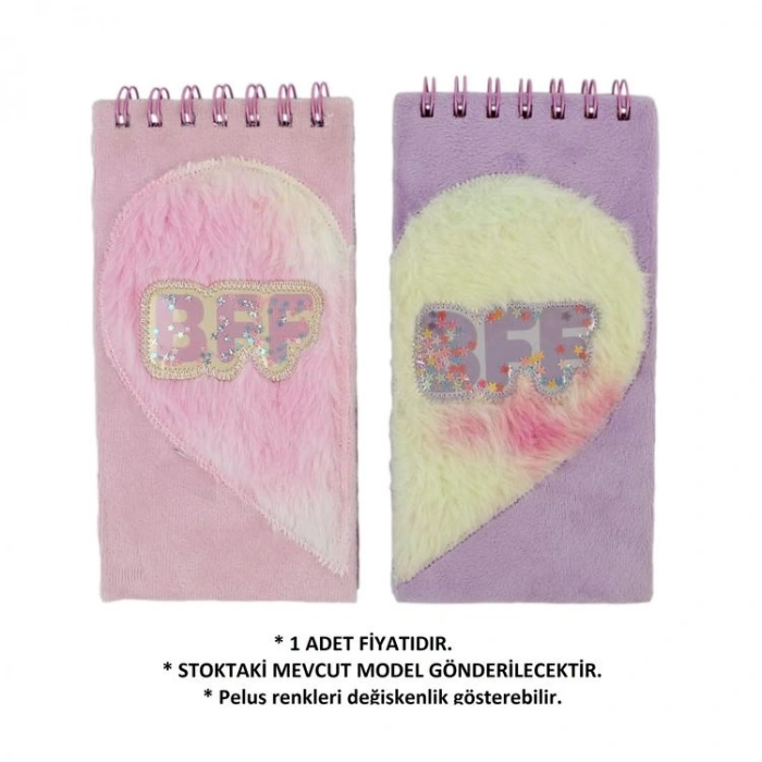 CEM DOLPHIN NP-215 PELUŞ TELLİ 19,5x10 cm BFF NOT DEFTERİ - TEKLİ